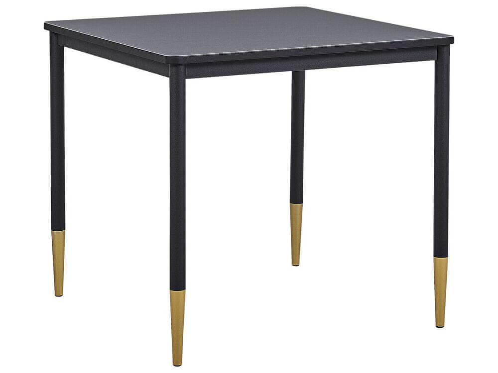 Beliani Jedálenský stôl 80 x 80 cm čierna/zlatá SHALFORD